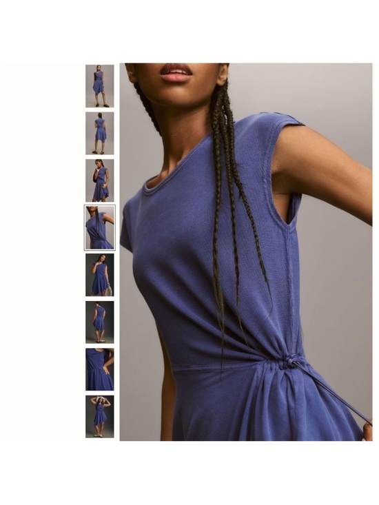 Anthropologie - Women’s Short Sleeve Asymmetrical Midi Dress - Picture 8 of 9